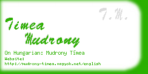 timea mudrony business card