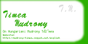 timea mudrony business card